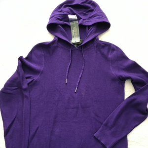 Lauren Ralph Lauren Medium Purple Cotton hooded Lightweight Pique Pull-over NWT